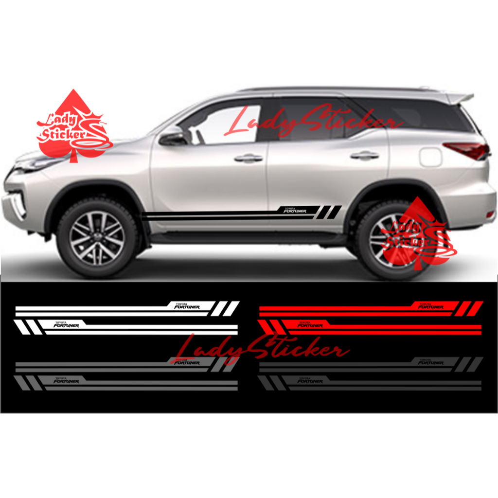Cutting sticker mobil fortuner sticker stiker mobil toyota fortuner