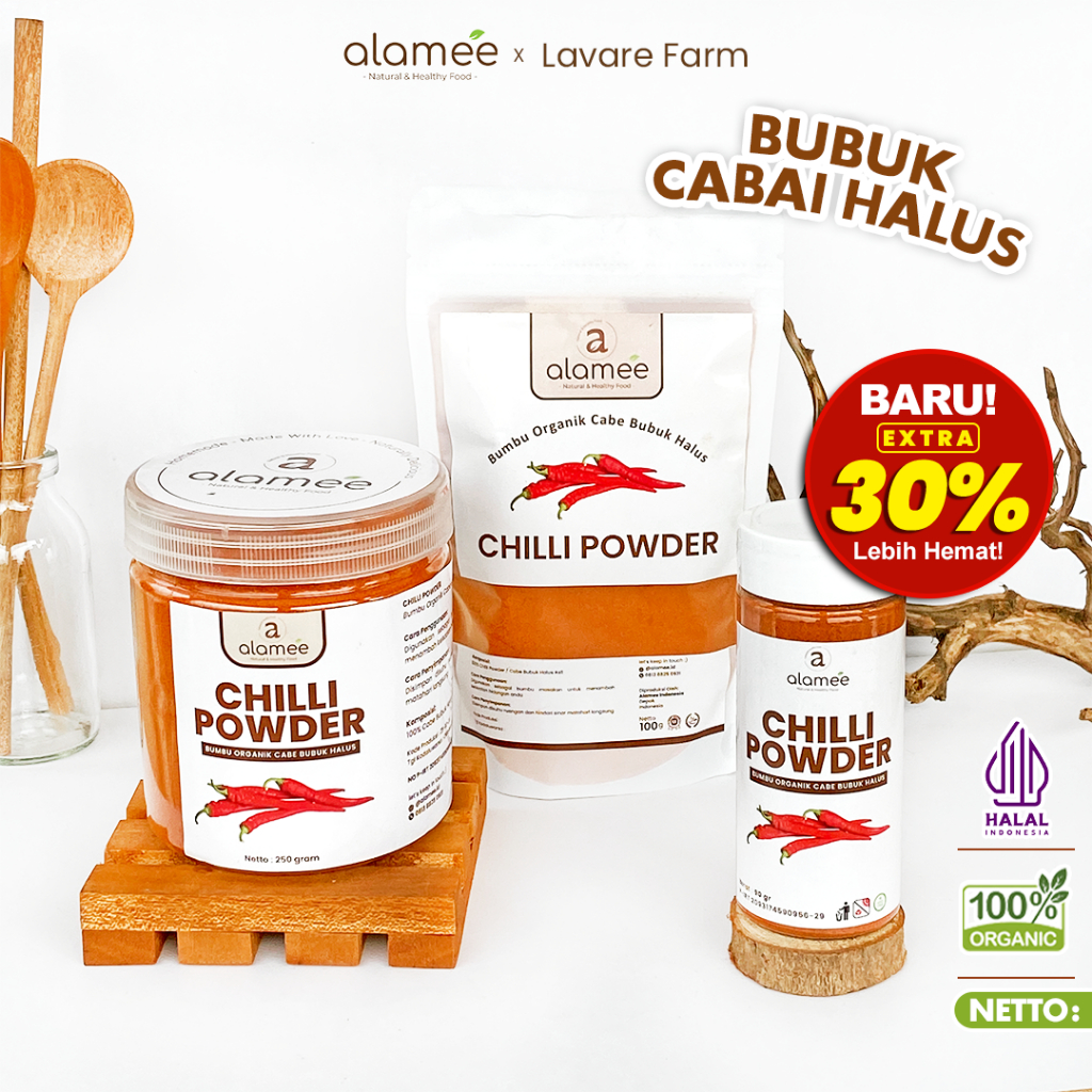 

Cabe Bubuk Halus Chilli Powder Chili Cabai Rempah Murni Asli Tanpa Campuran Bumbu Dapur Organik ALAMEE