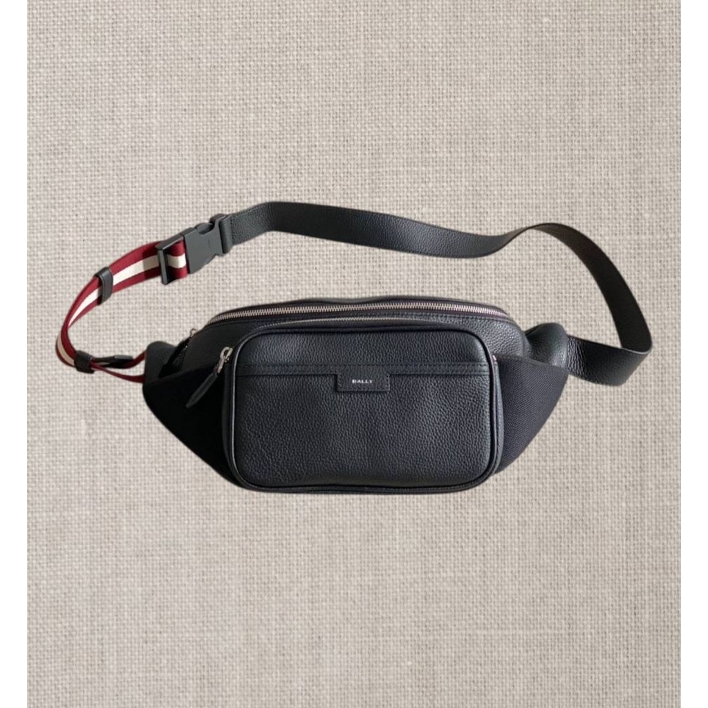 Bally Code Belt Bag Leather Black