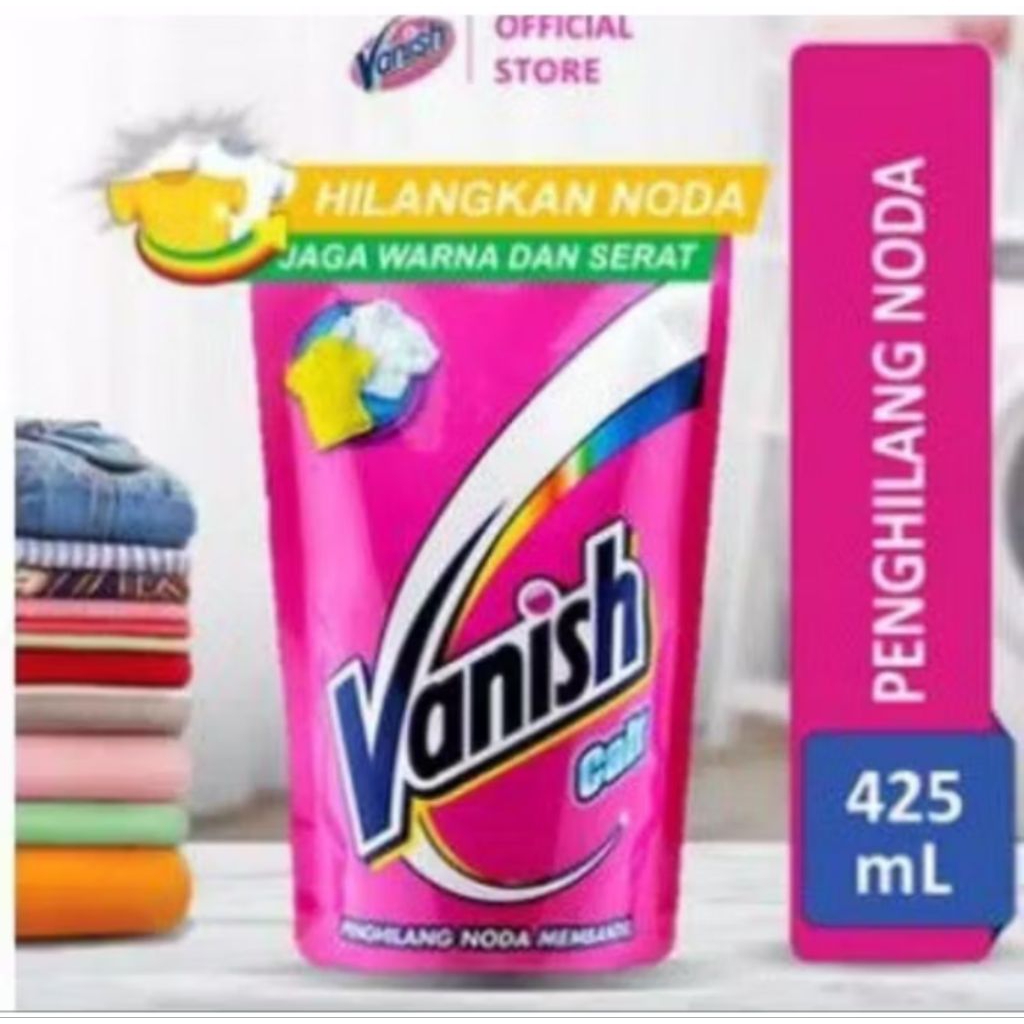 Vanish Cair 425ml Pink - Vanish 425ml Pouch Warna