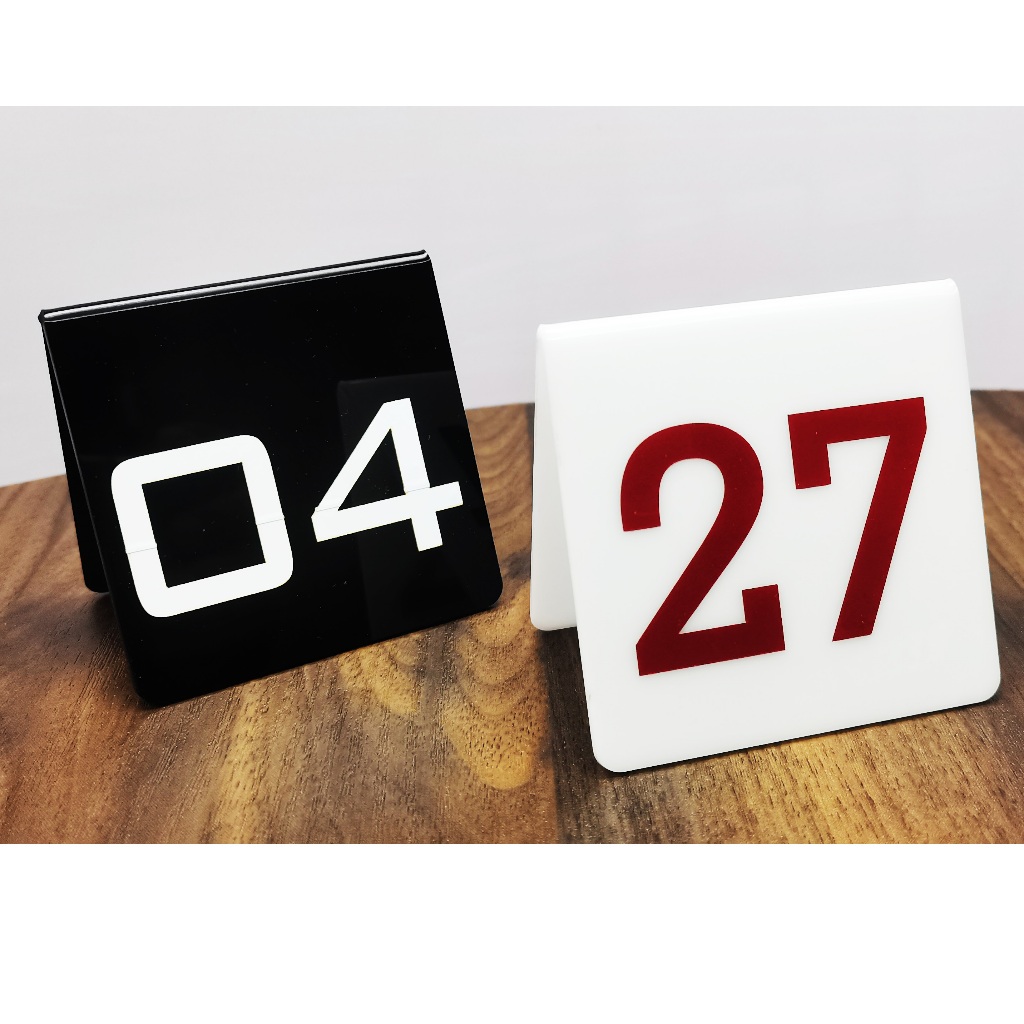 

nomor number nomber meja table cafe bar resto rumah makan tamu akrilik 2mm dua sisi