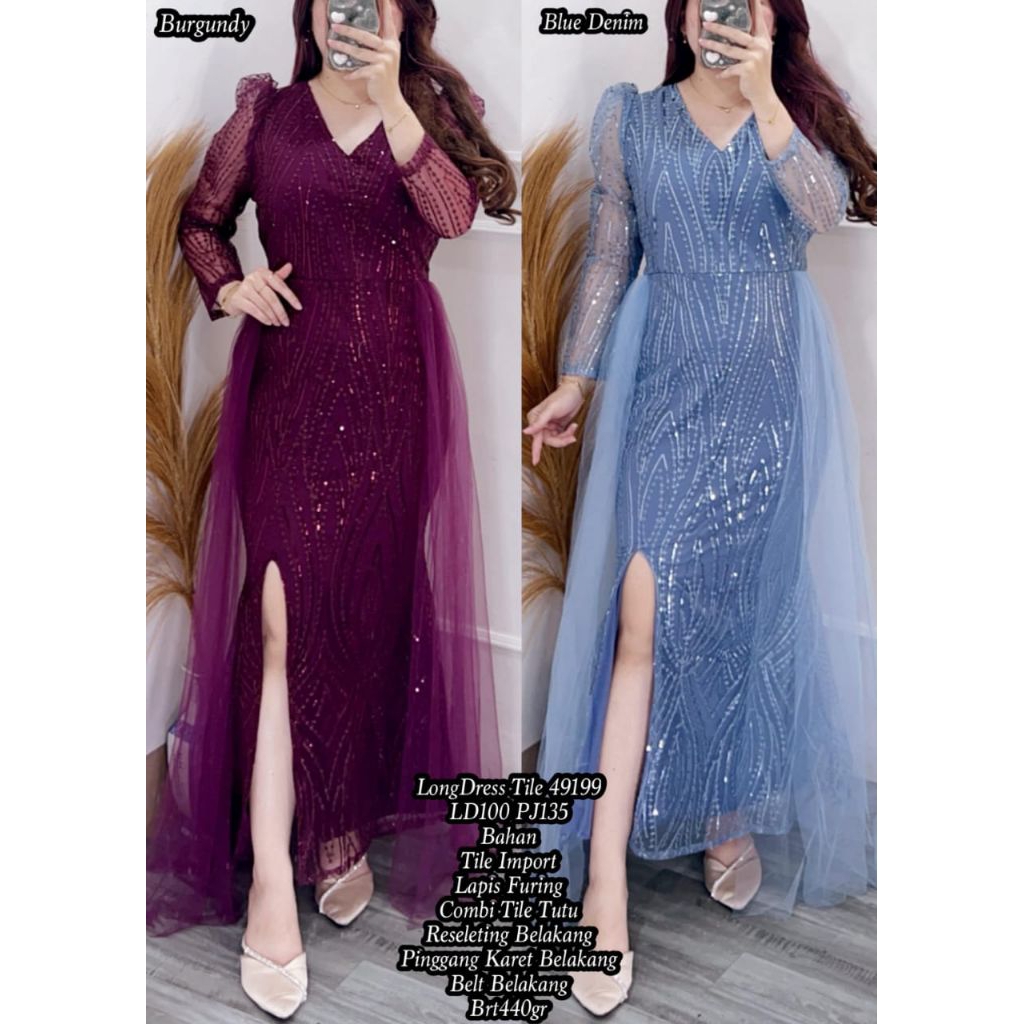longdress tile 49199 / longdress natal / baju pesta wanita
