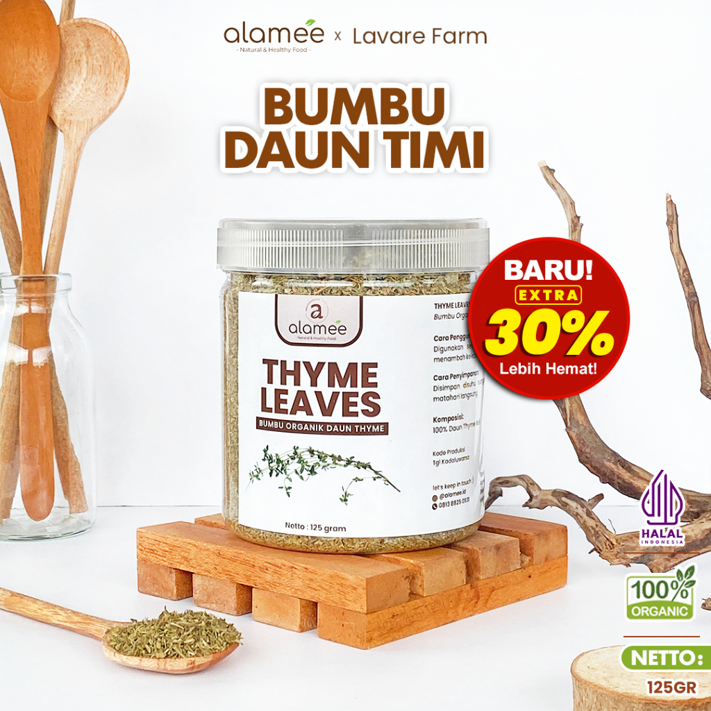 

ALAMEE Thyme Kering Tanpa Campuran Daun Timi Bumbu Dapur Organik Garnish Dried Leaves Murni 125gr BUMA