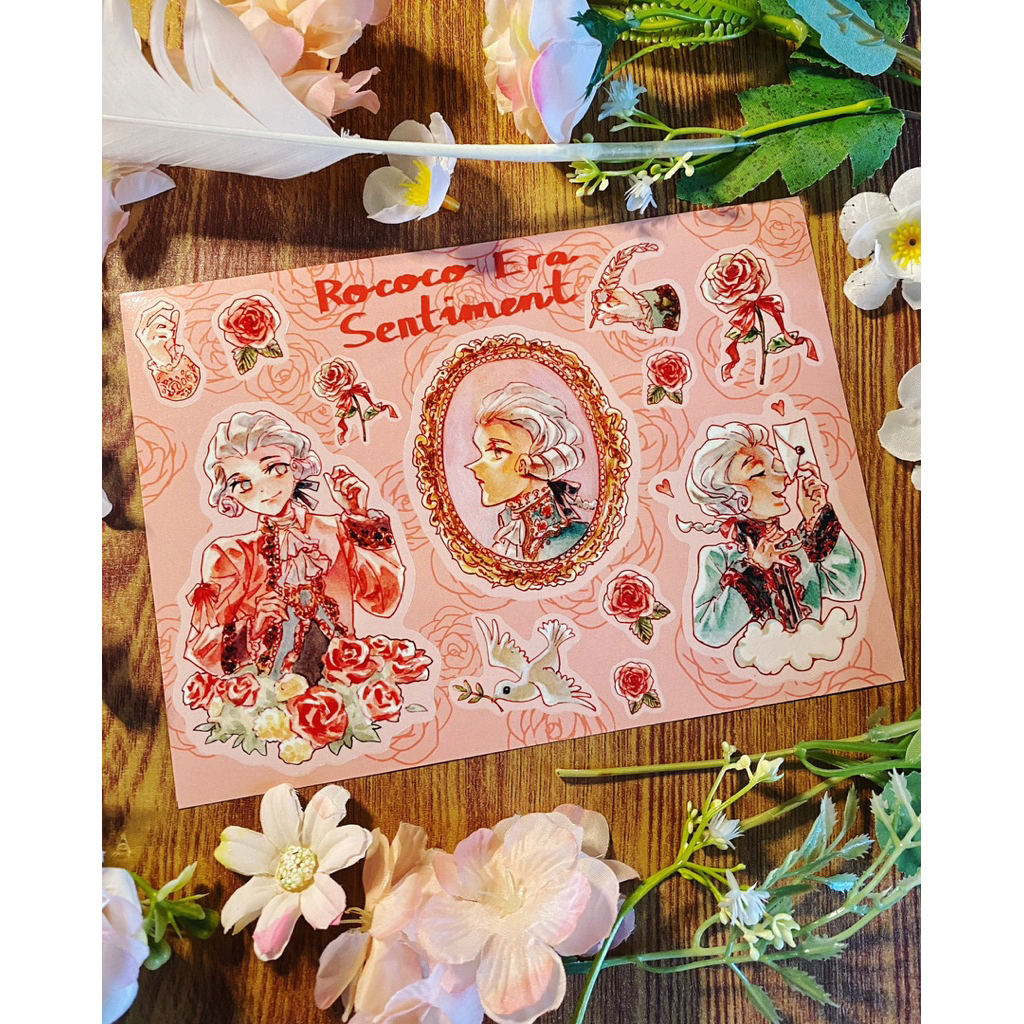 

Rococo Sentiment original a5 sticker sheet