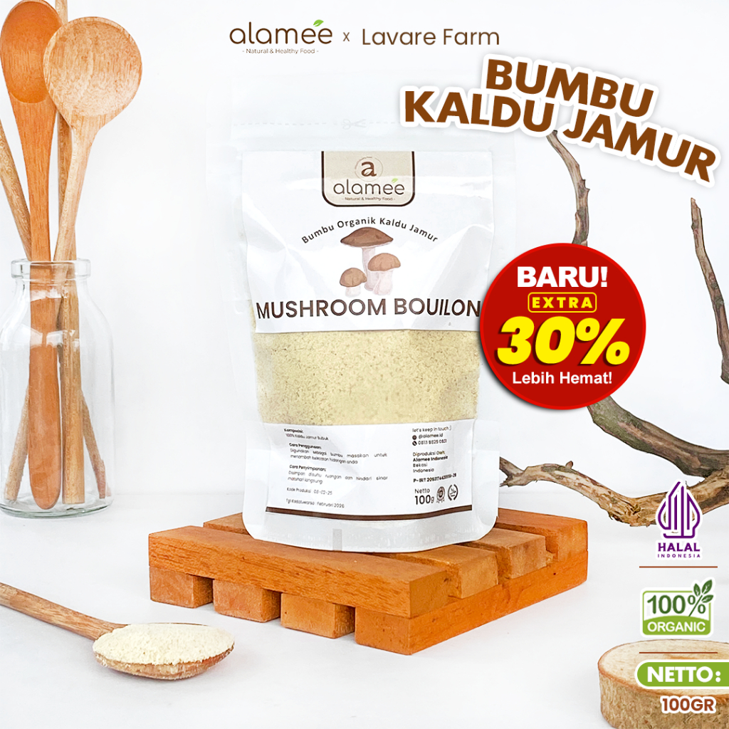 

ALAMEE Bubuk Kaldu Jamur NON MSG Bumbu Dapur Organik Praktis Mushroom Powder 100gr BUMA