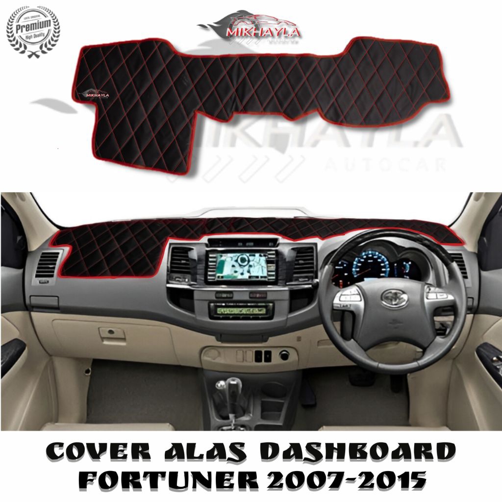 Mikhayla-Cover Alas Dashboard/Pelindung Dasbord Fortuner Lama Tahun 2007 sd 2015 Bahan Kulit Premium