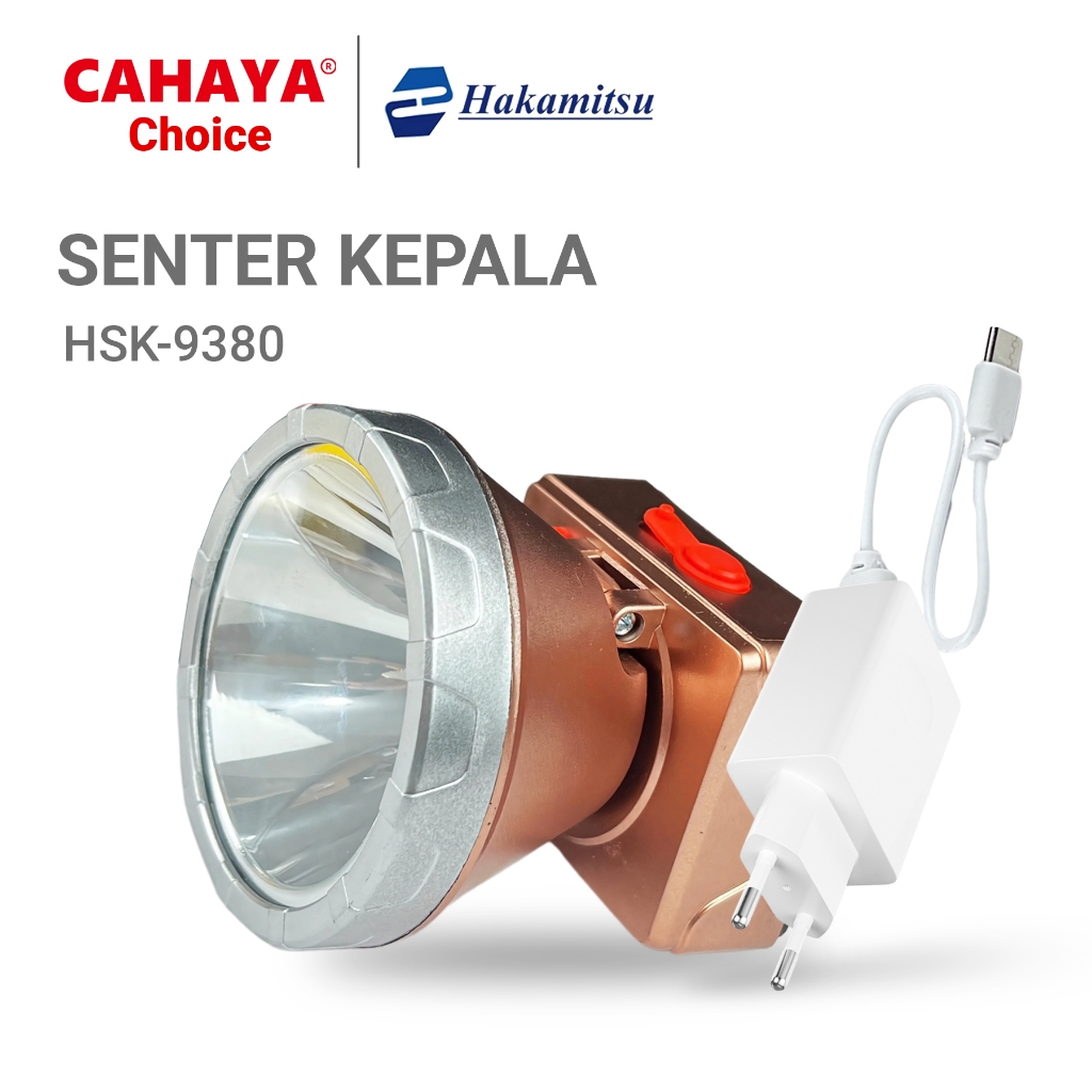 CAHAYA - Senter Kepala Headlight LED / Senter Kepala Travel / Senter Kepala Charger HSK-9380 LED Put