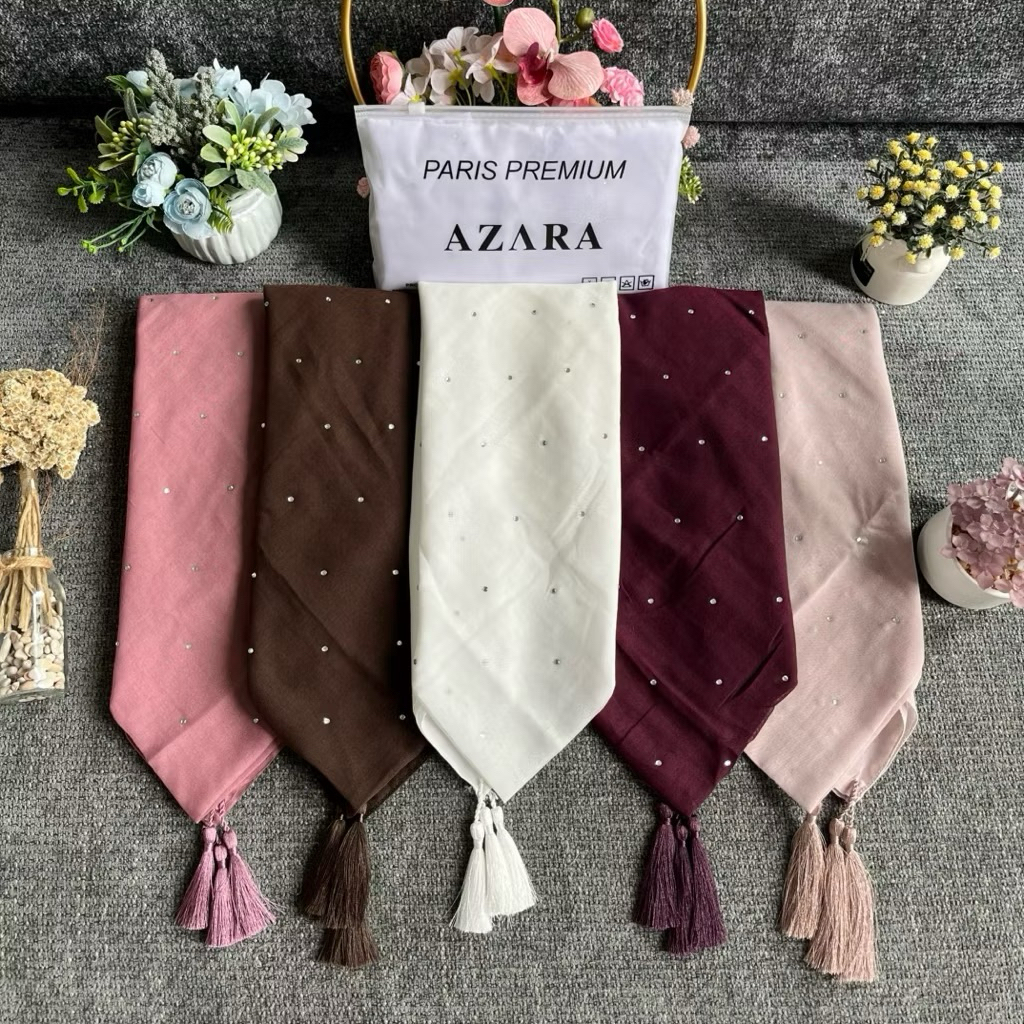 HIJAB PARIS SWAROVSKY TASEL POUCH AZARA|| SEGI EMPAT PAYET TABUR POUCH