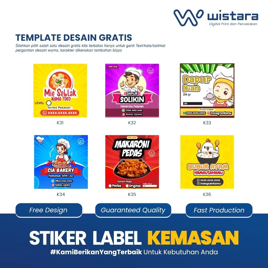 

Stiker Logo Label Makanan Minuman Bahan Sticker Bontak/Chrom