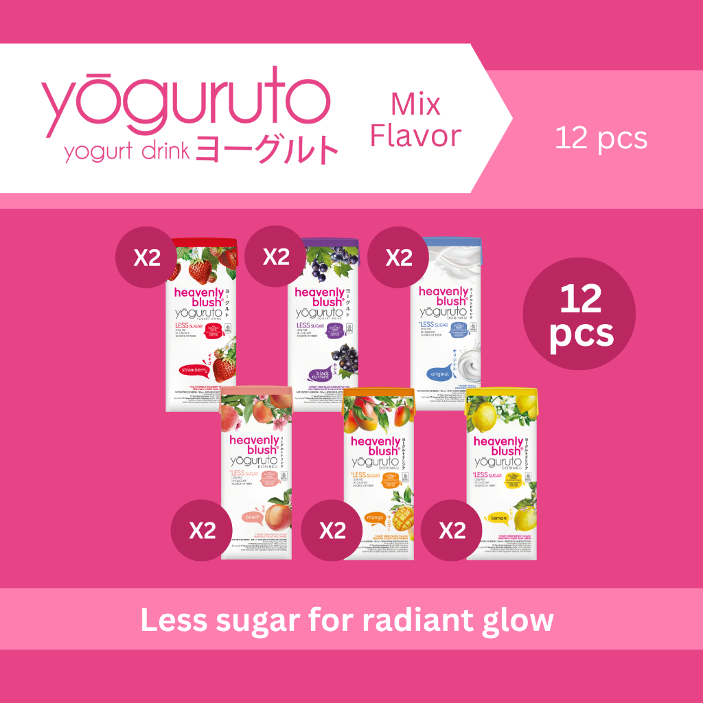 

Yogurt Heavenly Blush Yoguruto Strawberry, Peach, Blackcurrant, Original, Mango, Lemon [6 Flavor x 2 Pcs @ 180ml]