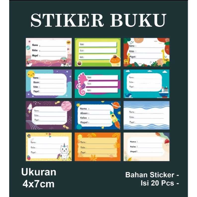 

20 pcs STICKER BUKU MAPEL