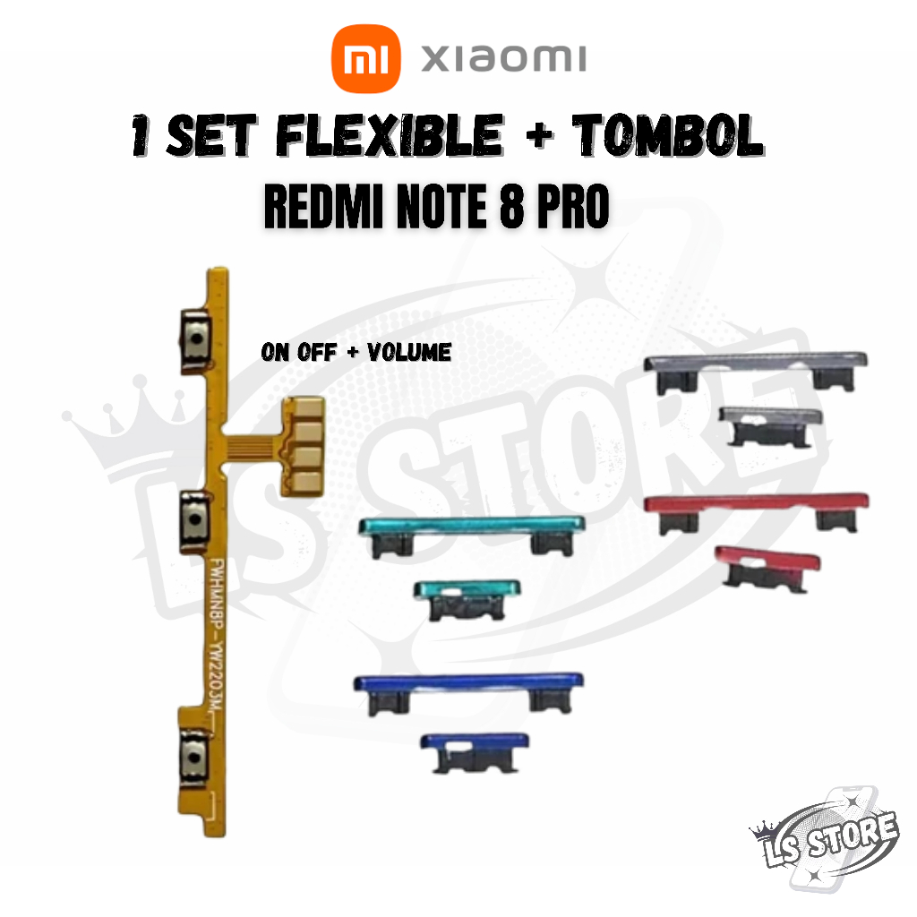 Tombol Set REDMI NOTE 8 PRO Original 100% Flexible On Of + Volume