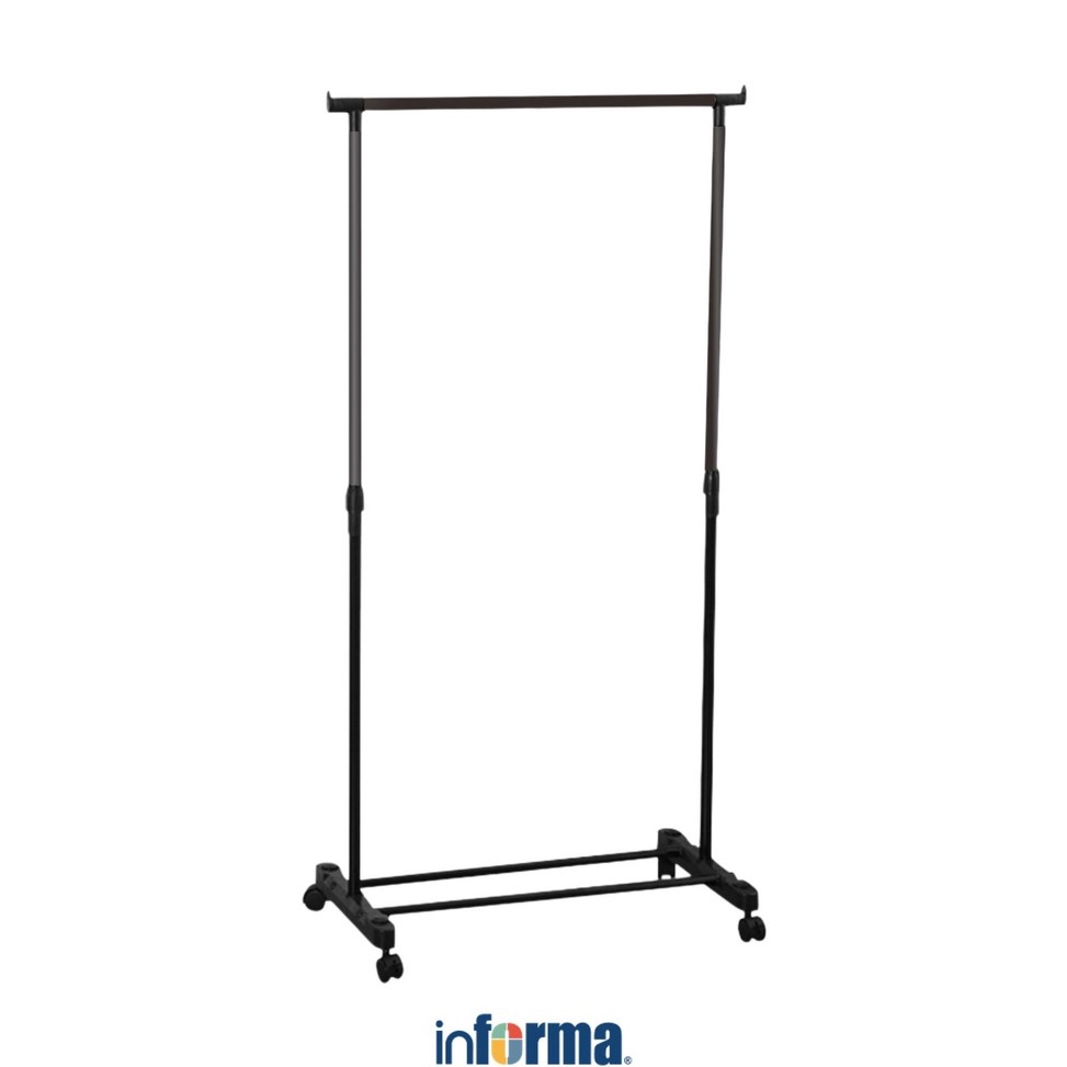 KODE J96N Informa Jash Gantungan Baju Single  Hitam Stand Hanger Gantungan Baju Berdiri Clothes Orga