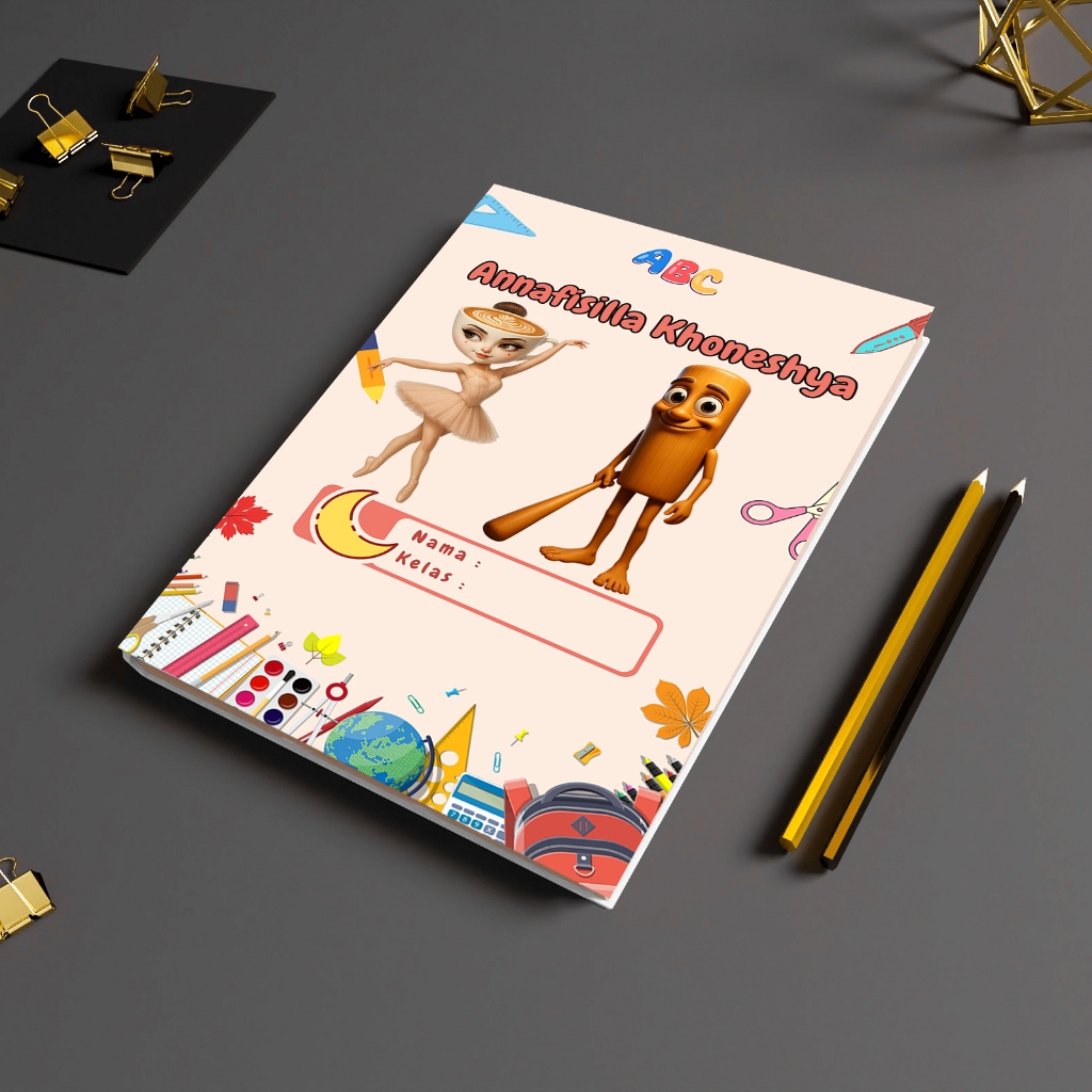 

Sampul Buku Tulis Custom Nama Isi 10 pcs ukuran A5