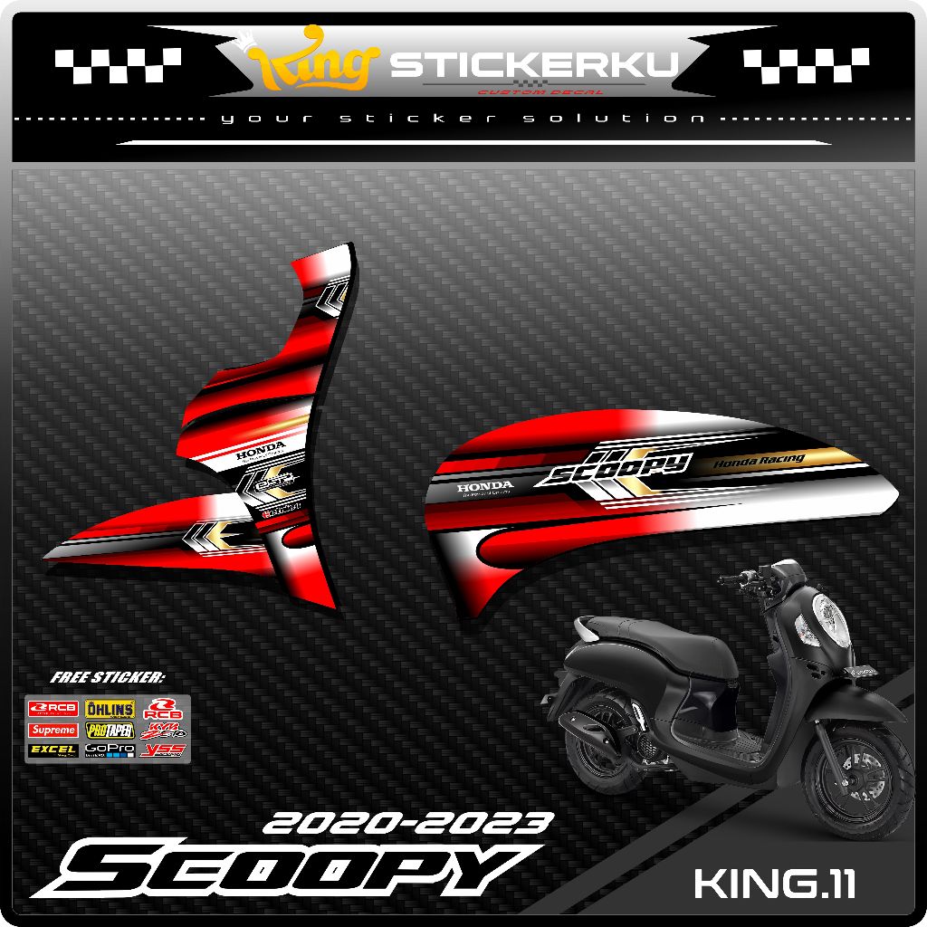 Stiker Striping Scoopy 2021 - Sticker Striping Motor Scoopy New 2021 Desain Racing. KS.011