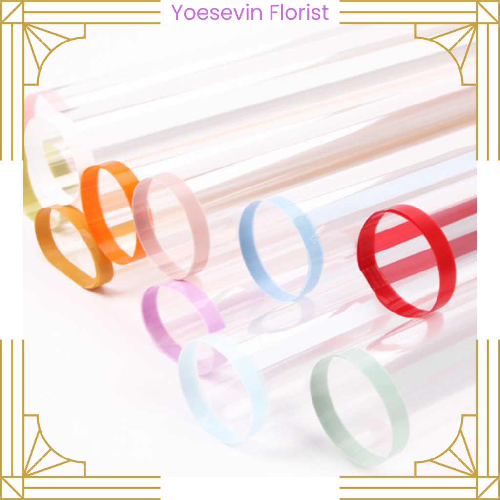 

KB6007 Flower Wrapping Transparant Line Color Kertas Buket Bunga Cellophane Waterproof