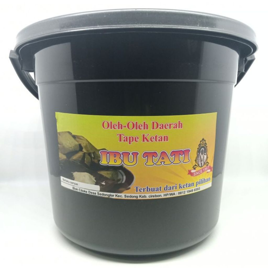 

TAPE KETAN isi 60 Pcs Khas Cirebon/Kuningan Ibu Hj. Tati Kemasan Ember free Dus packing