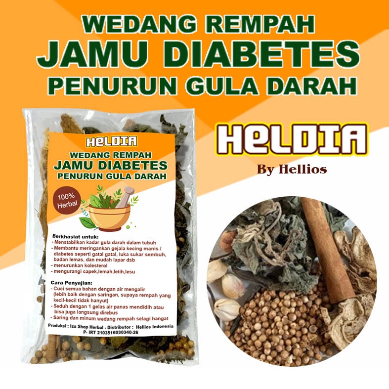 

Heldia - Wedang Diabetes Rempah Penurun Gula Darah Alami - teh herbal daun insulin - jamu herbal diabetes