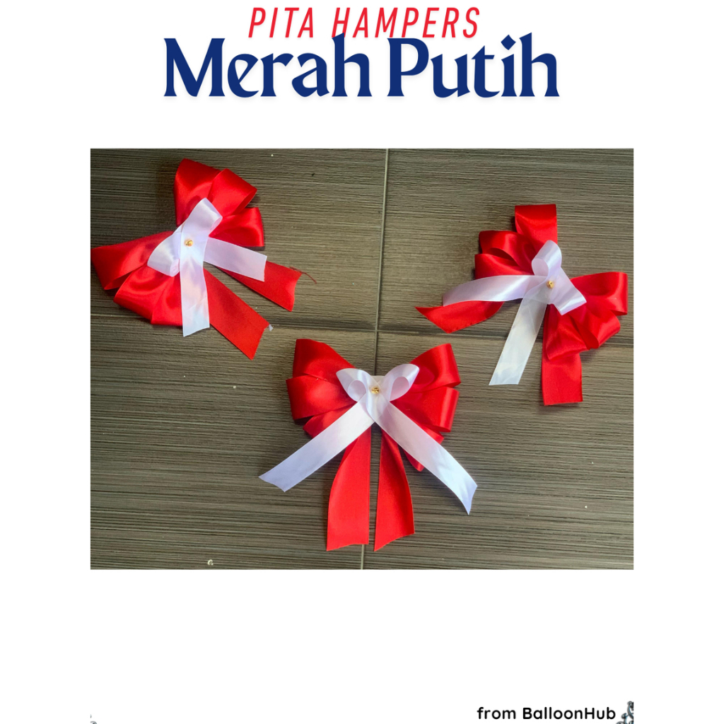 

Pita merah putih siap pakai, pita panitia 17 Agustus 2025 pita untuk hampers dekorasi Kemerdekaan indonesia Hiasan HUT RI
