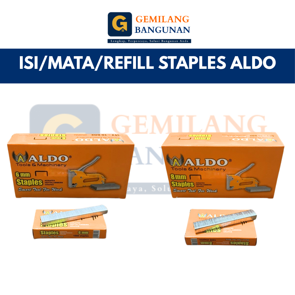 

Isi Staples ALDO (1.000 PCS) / Isi Stapler Gun / Isi Gun Tracker / Isi Staples Gun / Mata Staples / Mata Stapler / Mata Jepretan