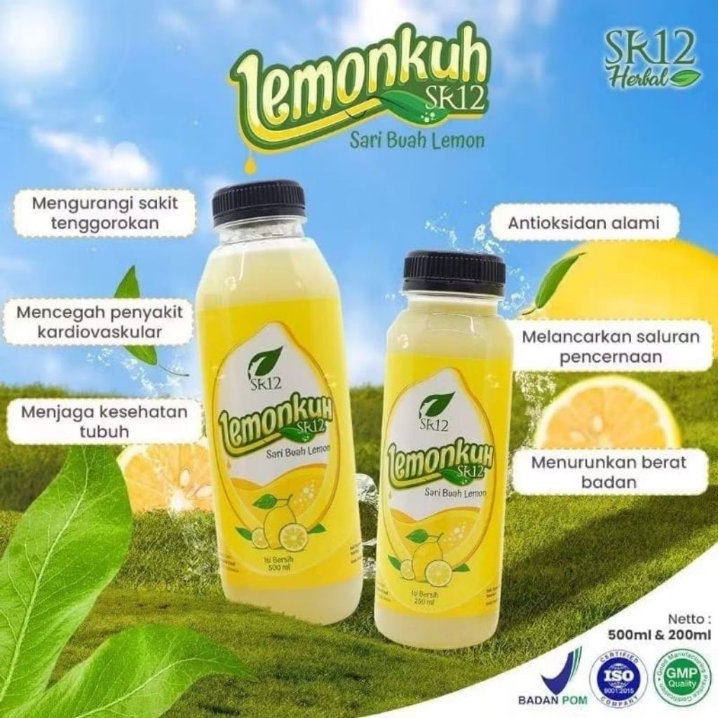 

Le monku 500ml sr12 minuman lemon murni untuk kulit glowing dan kesehatan tubuh BPOM