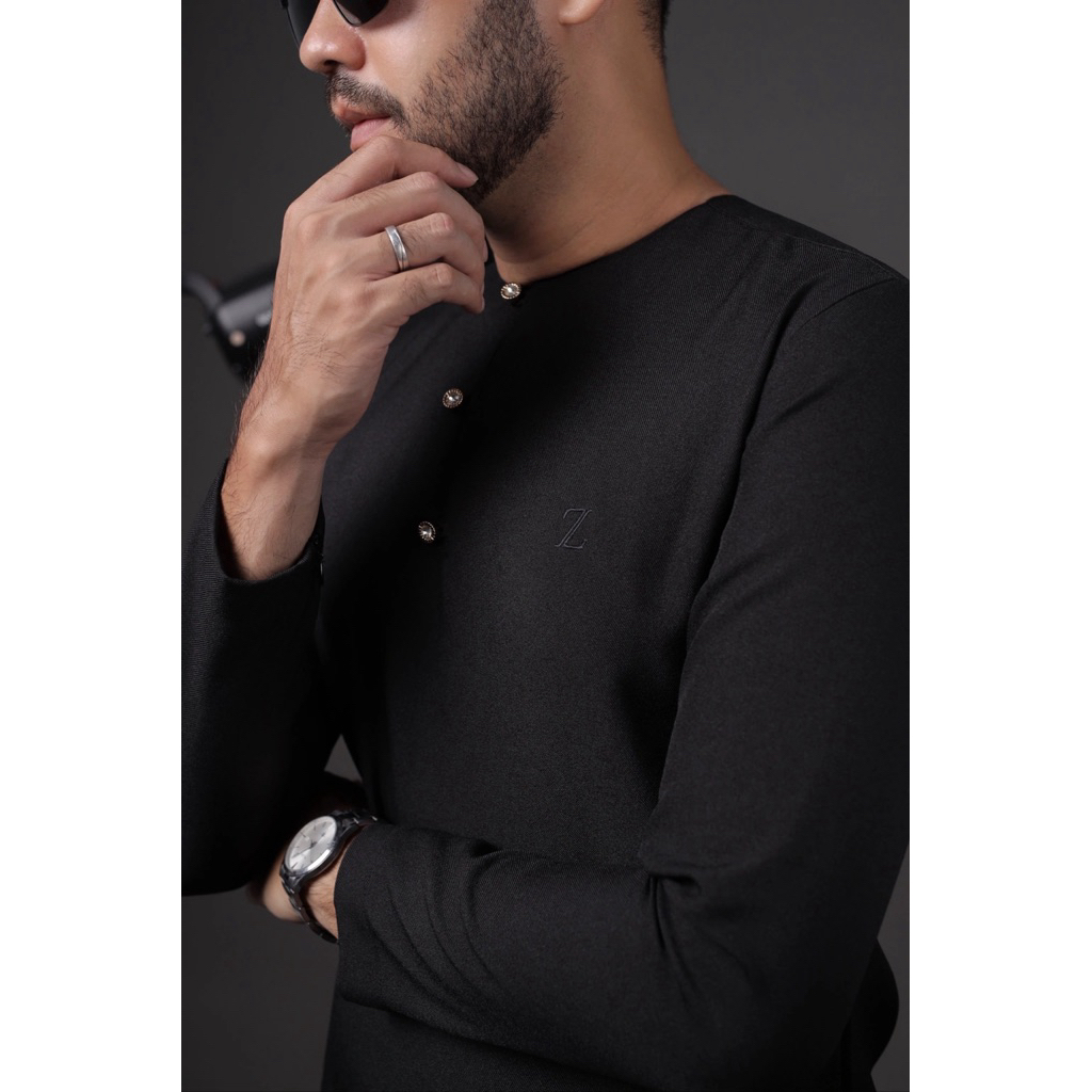 Koko Omer Long Sleeve Black by Zaafer Indonesia