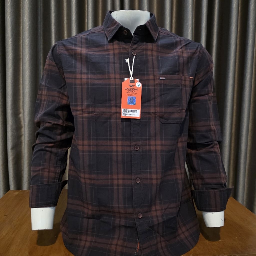 kemeja tangan panjang cardinal casual