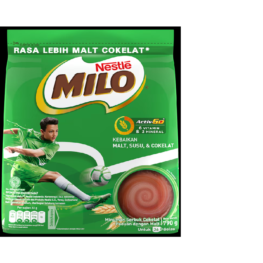 

Nestle Milo Rasa Lebih Malt Cokelat Minuman Serbuk