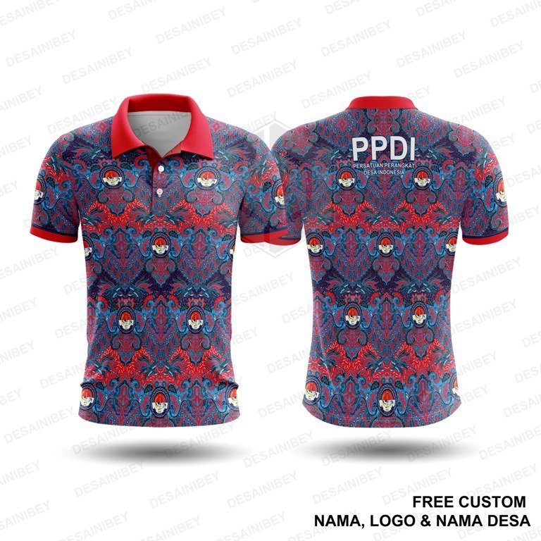 Jersey Batik PPDI / Baju Kaos Pria PPDI (Persatuan Perangkat Desa Indonesia) / Baju PPDI Printing