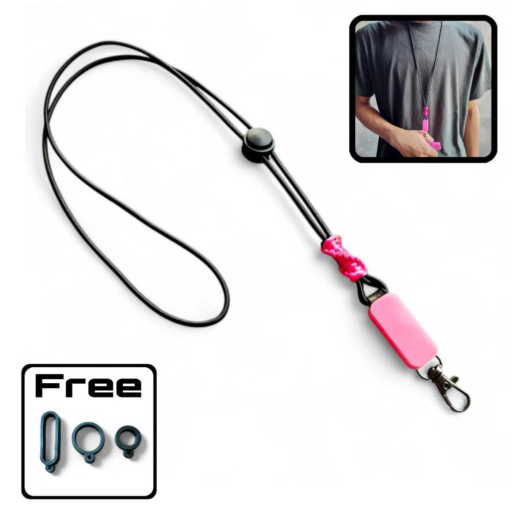 

Lanyard Tali Aksesoris Gantungan Leher Simpul Dna Pink Karet Tebal