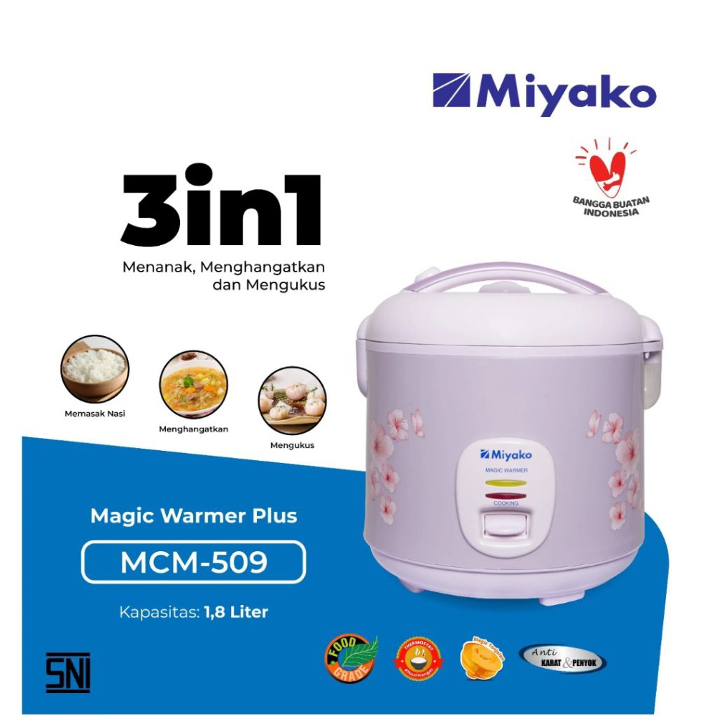 Magic com miyako 1.8 liter Mcm 509/ Rice cooker miyako 1.8 liter Mcm 509 original