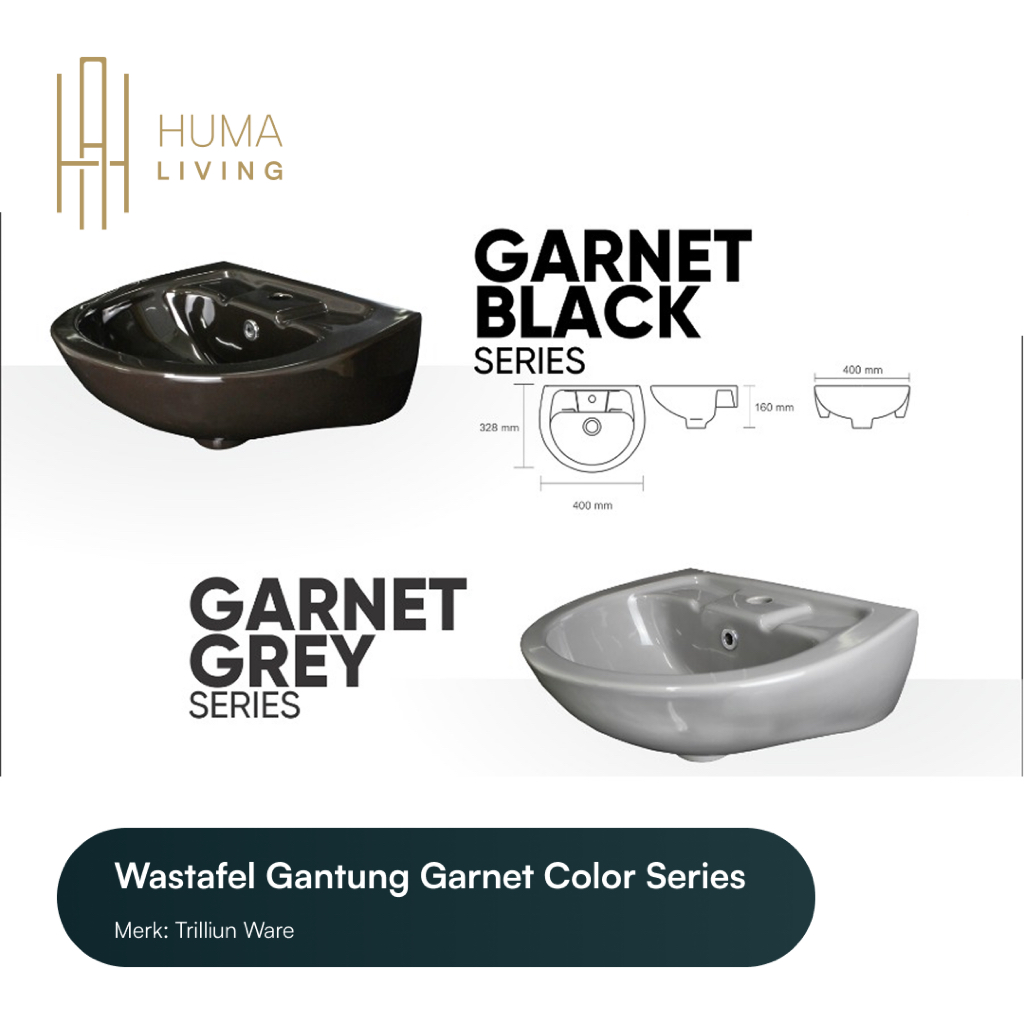 HUMA Living - Wastafel Cuci Tangan Gantung Garnet Color Series Trilliun Ware