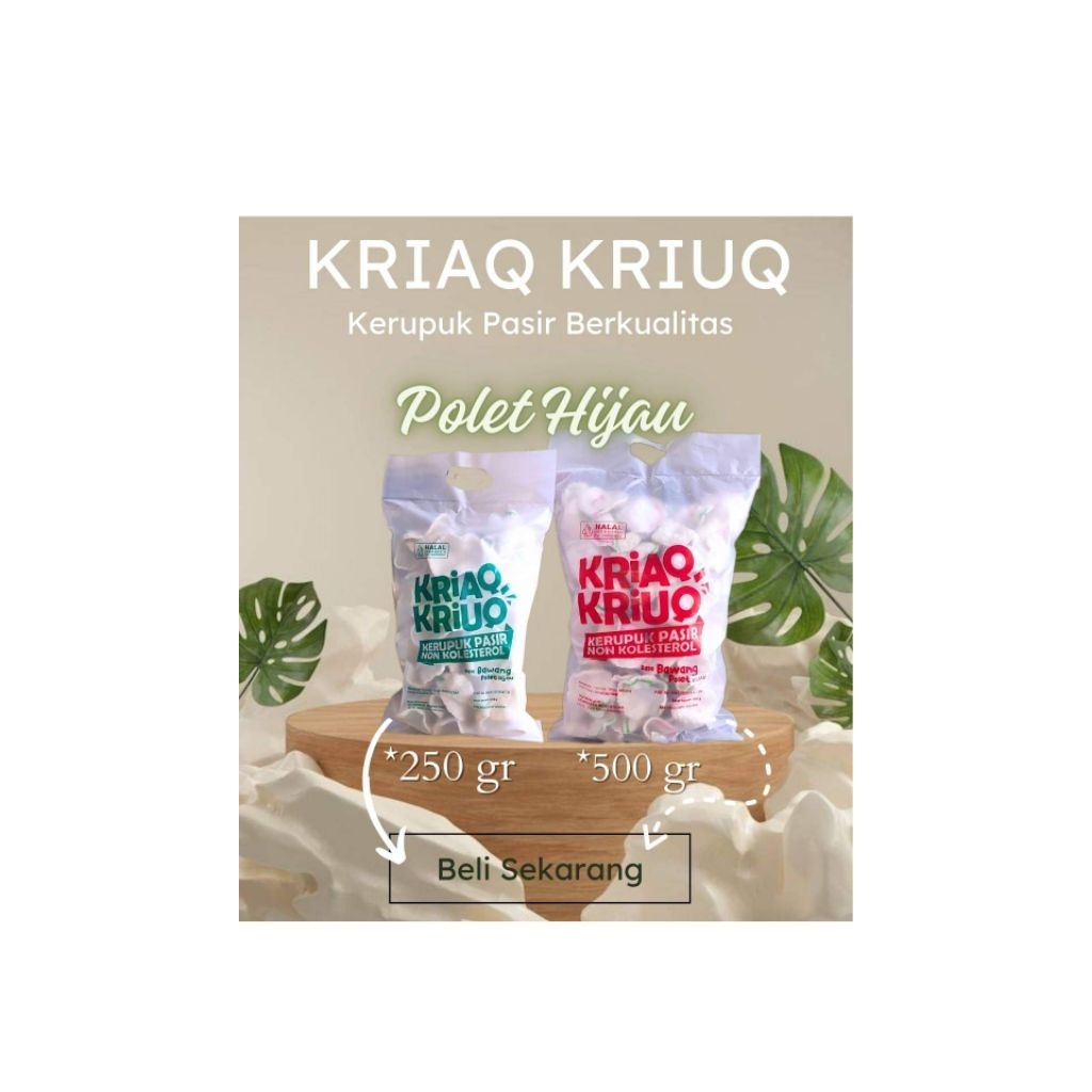 

Kerupuk Pasir Non Kolesterol Polet Kemasan 500gr