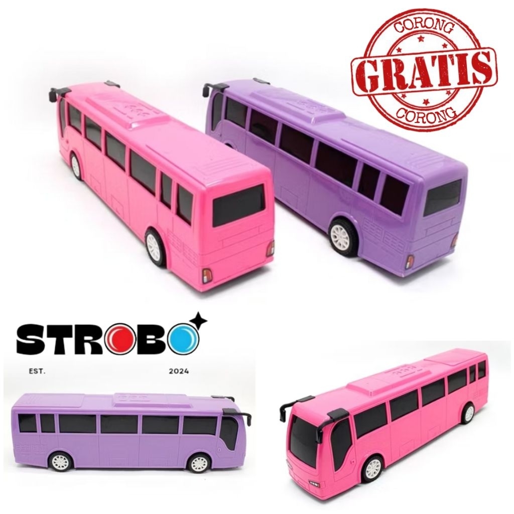 Mainan Kendaraan Bus Polos/Bus Mania/Bus Modifikasi Telolet Indonesia FREE CORONG Diecast