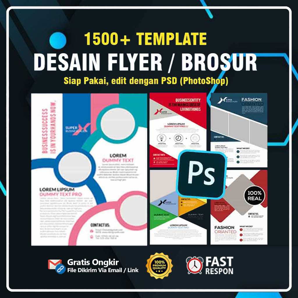 1000 Template Desain Brosur Flyer PSD Premium