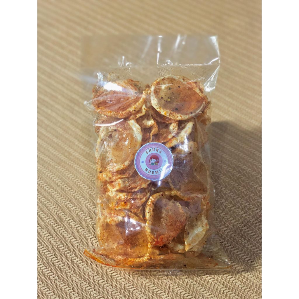 

KERIPIK ELOD EXTRA PEDAS NAMPOL (160 gram)