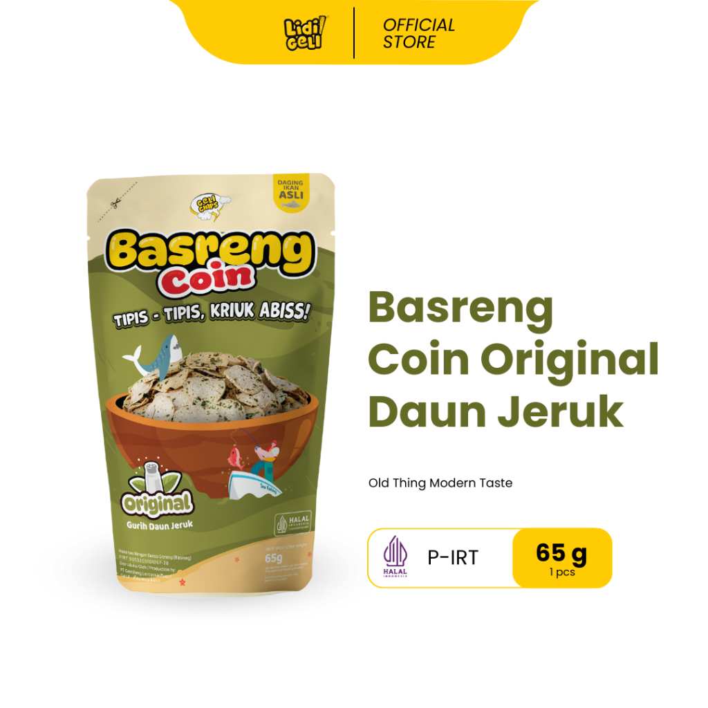

Geli Chips - Basreng Koin Original Daun Jeruk Tipis Kriuk 65gr