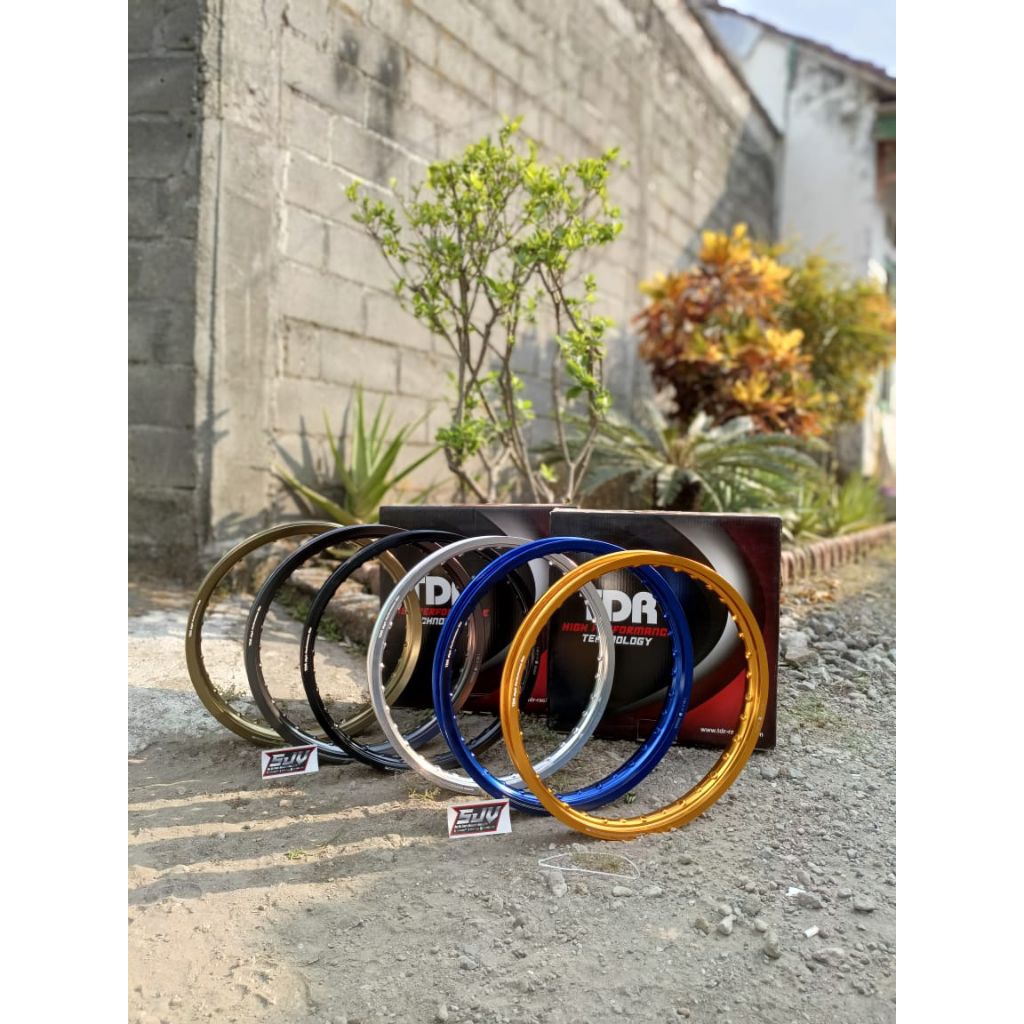 VELG ALUMUNIUM ORIGINAL MERK TDR WX KOTAK RING 17 GOLD, SILVER, HITAM, BIRU, TITANIUM GREY,TITANIUM 