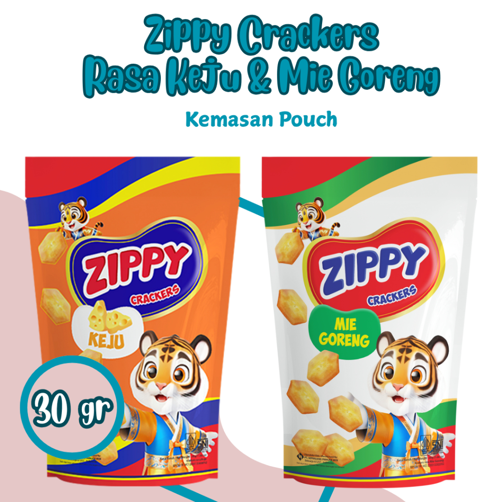 

ZIPPY CRACKERS RASA KEJU DAN MIE GORENG 30 Gr Biskuit Kemasan Pouch