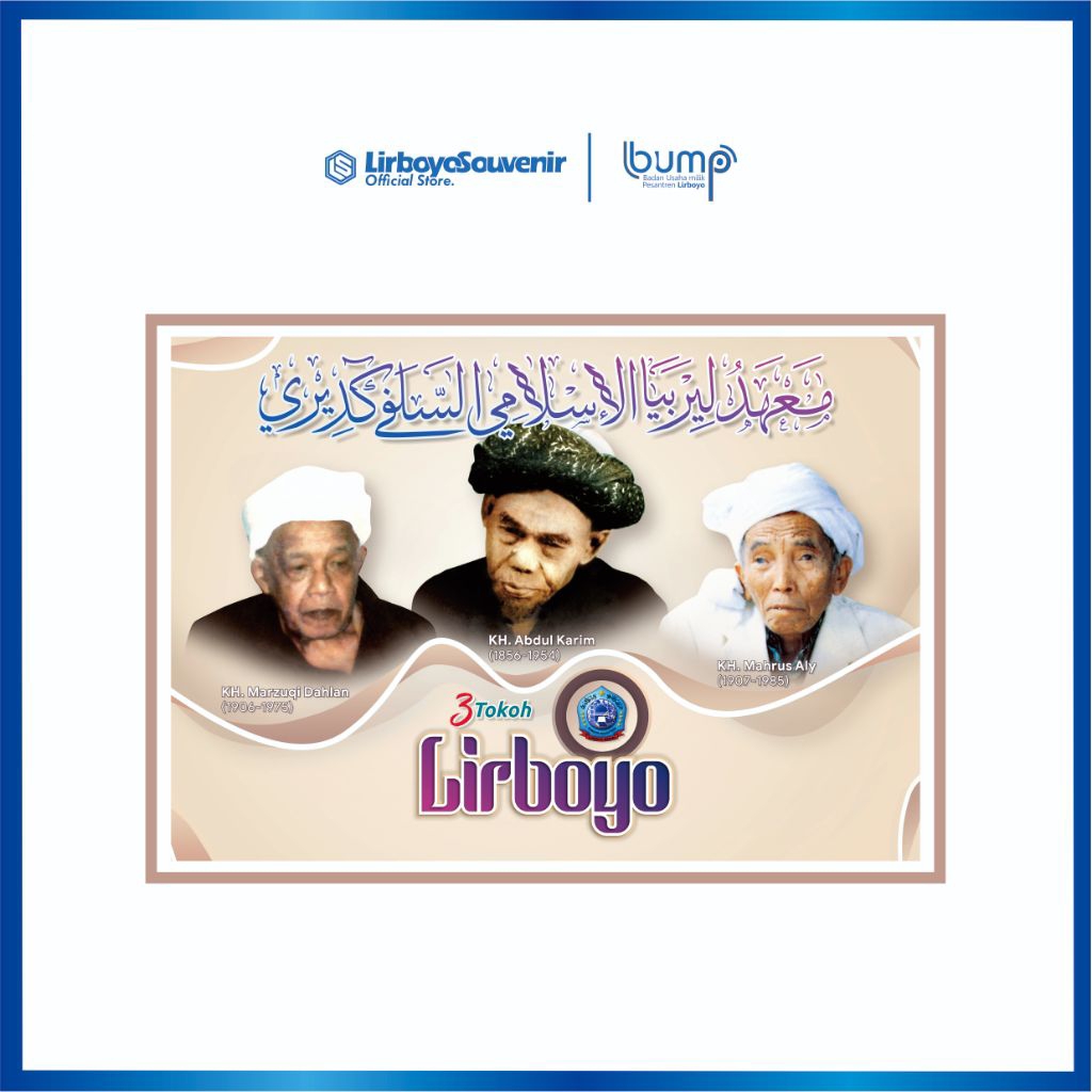 Poster Masyayikh 3 Tokoh Lirboyo Landschap Cream A3+