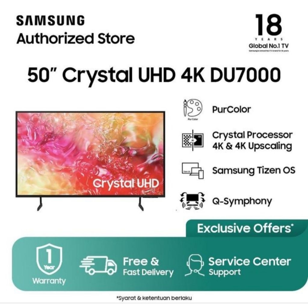 TV LED SAMSUNG 50 INCH SMART 50DU7000 4k