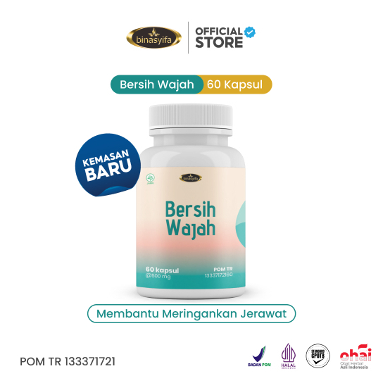 BINASYIFA Bersih Wajah Obat Jerawat dan Bruntusan Isi 60 Kapsul BPOM
