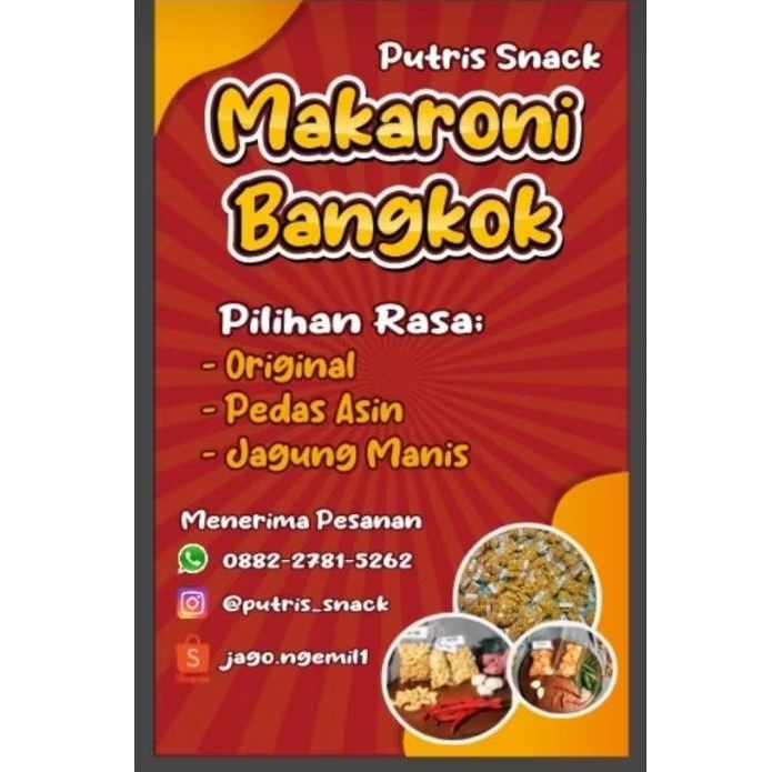 

PUTRIS SNACK ll MAKARONI Bangkok kemasan sachet ll