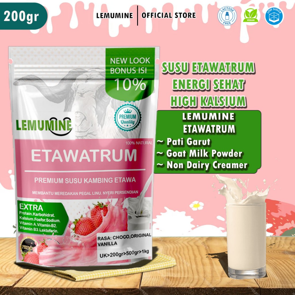 

Susu Kambing Etawa Bubuk 1kg Tulang Sendi Nyeri Etawa Bubuk Obat Asam Urat Kolesterol Lemumine (200g)