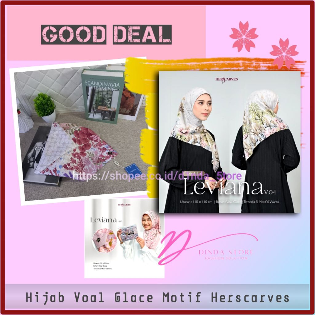 Hijab Herscarves Segi Empat Motif Jilbab Voal Glace Kerudung Wanita Fashion Muslim Banjarmasin Laser