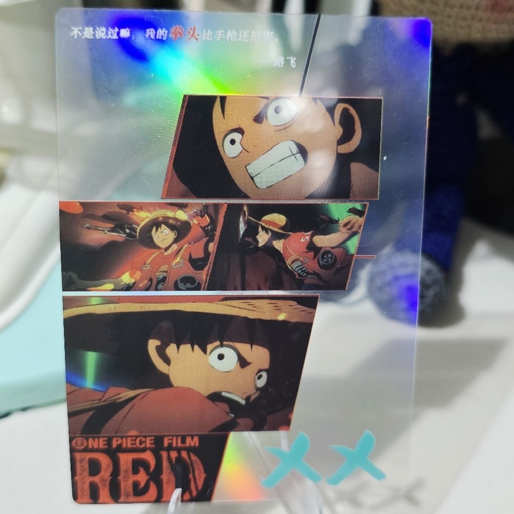 Monkey D. Luffy Transparent Kartu CCG TCG One Piece Red Film Transparent Card