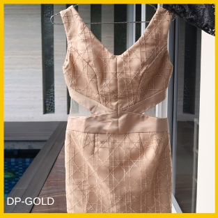 PROMO DRESS PARTY WANITA / DRESS WEDDING GOLD MURAH