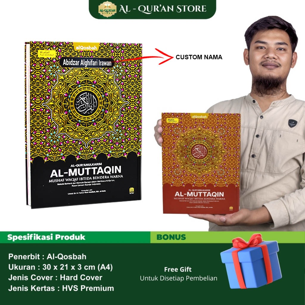Alquran Qosbah Al-Muttaqin A4 Alqosbah Al Quran Tanda Lanjut Dan Berhenti Mulai Tanpa Terjemahan