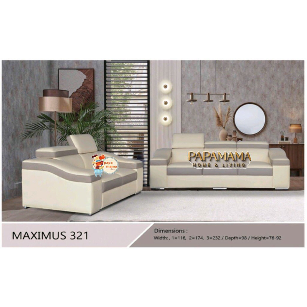 Sofa Tamu Modis Maximus 321 Person - Sofa Tamu Kulit Mewah - Medan