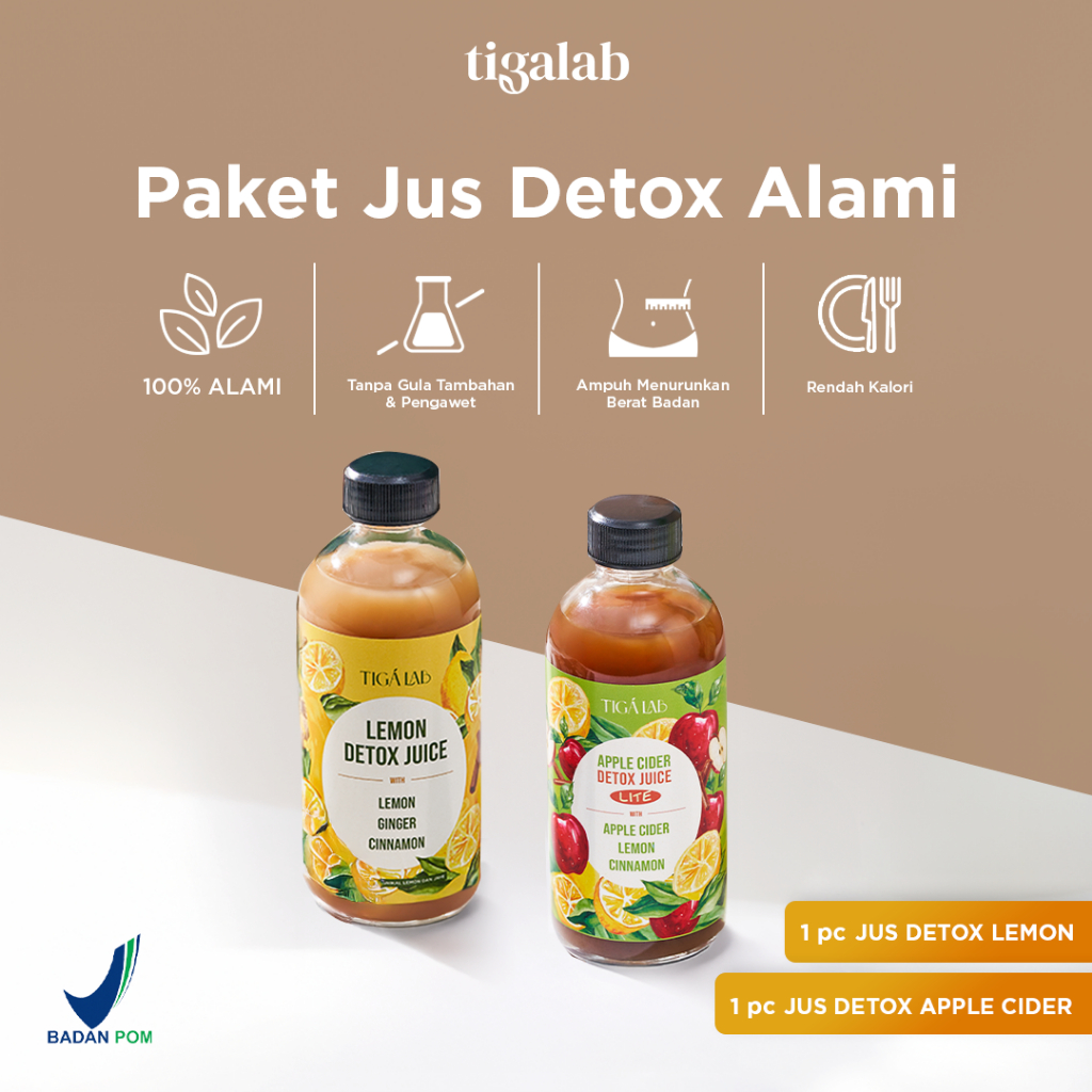 

[Bundle Isi 2] TIGALAB Detox Juice - Minuman Detox Lemon / Cuka Apel Untuk Kesehatan - 1 Botol Dapat Menjadi 3 Liter Minuman Detox